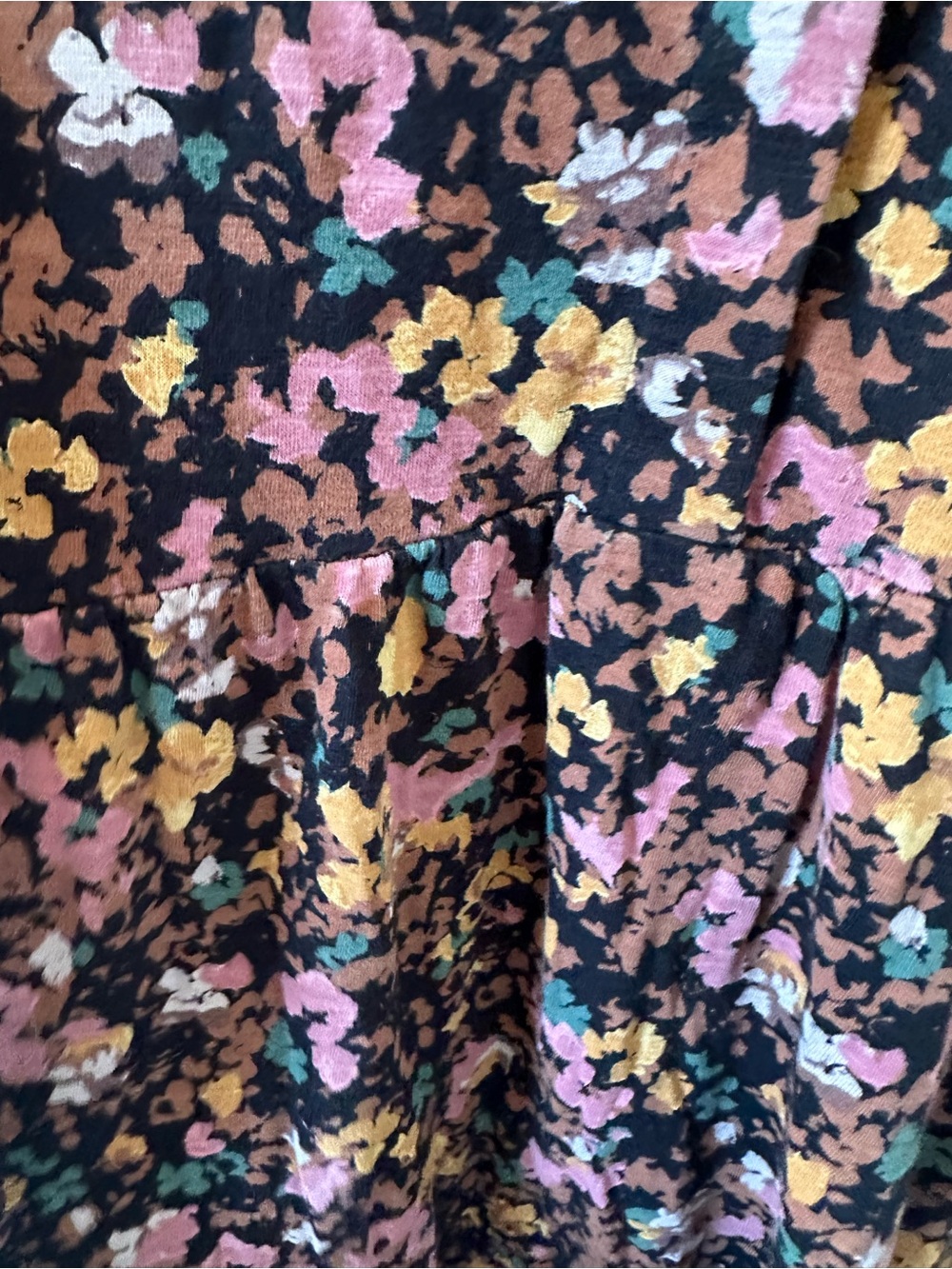 FAT FACE NINA BLACK PETAL PRINT BUTTON TUNIC DRESS Size 10 - Picture 7 of 13
